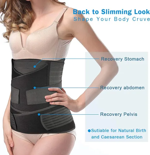Miniatura 8 de Faja modeladora para recuperación posparto, 3 en 1, para abdomen/cintura/pelvis