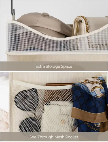 Miniatura 4 de StorageWorks Organizador colgante de armario, estantes colgantes de armario de 3 estantes con estante superior, 15 ¾ de ancho x 12 pulgadas