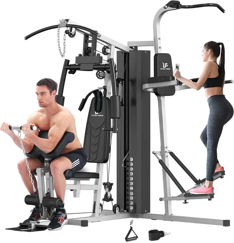 Miniatura 8 de ULTRA FUEGO Estación de entrenamiento de gimnasio en casa multifuncional con sistema de polea, desarrollador de brazos y piernas para entrenamiento