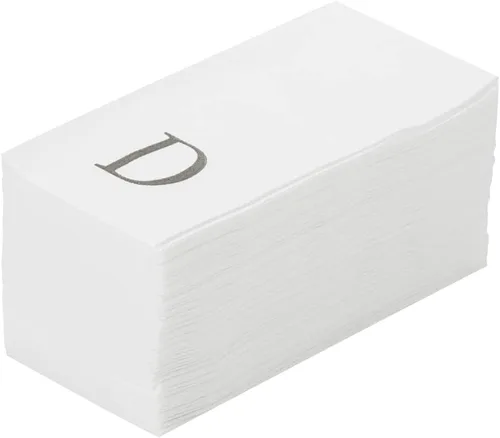 Miniatura 33 de Luxenap Toallas de invitados de tacto de lino de 15.8 X 7.9 pulgadas, 50 toallas de mano con letras - Letra dorada "S", fuente sans serif