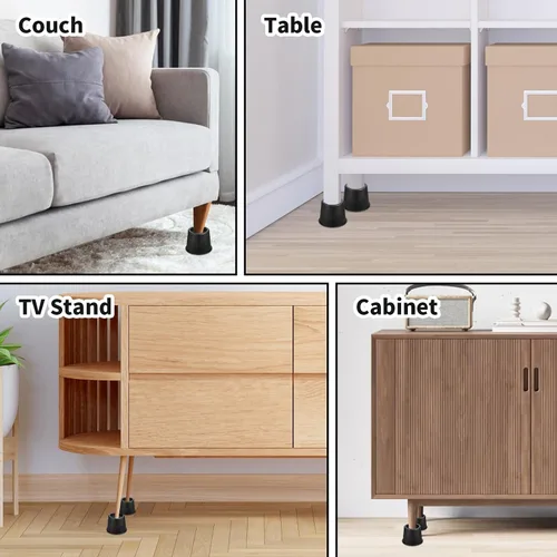 Miniatura 7 de Paquete de 9 elevadores de muebles de 4 pulgadas, elevadores de cama de 4 pulgadas, resistentes con almohadillas antideslizantes, soporta 1500