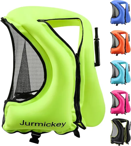 Miniatura 12 de Chaleco de esnórquel para adultos, chaleco inflable de esnórquel para hombres y mujeres, chaqueta de natación portátil y chaleco de flotabilidad