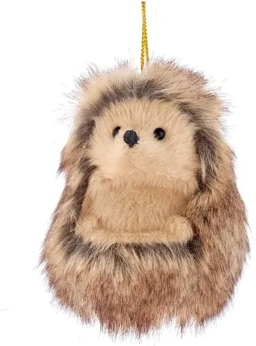 The Bridge Collection Adorno de erizo – Adorno de erizo peludo para decoración navideña – Adorno de árbol de Navidad de animales