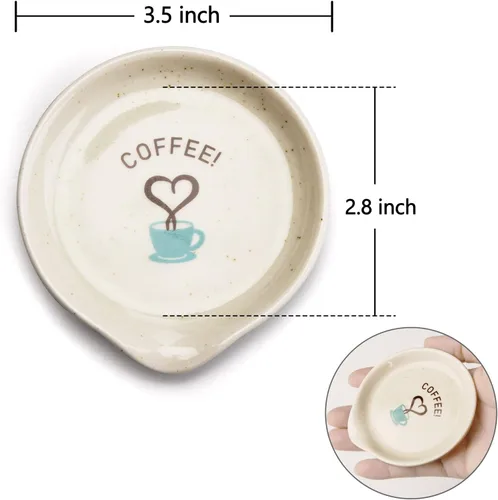Miniatura 4 de FANGSUN Soporte para cucharas de café, mini soporte para decoración de encimera, de cerámica de granja de 3.5 pulgadas, soporte para cucharadita