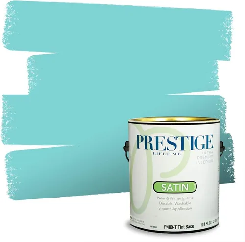 Miniatura 107 de Prestige Paints. - Base y pintura para exteriores en un solo galón, 1 galón. plano, comparable con Sherwin Williams Topsail. SW6799-PCM
