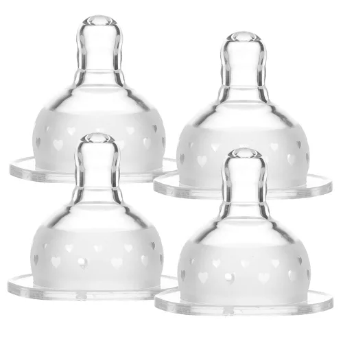 Matyz Paquete de 4 boquillas de repuesto de silicona para botellas Matyz de cuello ancho, flujo lento, recién nacidos de hasta 3 meses (talla S)