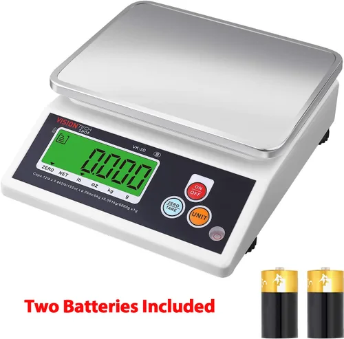 Miniatura 5 de VisionTechShop VK-2D - Báscula de cocina de alimentos de alta calidad de 0.00 oz, conmutable en libras/oz/kg/g, báscula de alimentos con placa