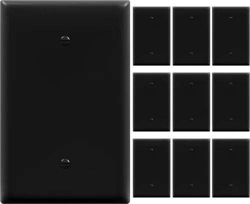 Miniatura 37 de ENERLITES - Placas para pared de dispositivo en blanco, acabado brillante, cubiertas de salida en blanco de tamaño mediano, 1 banda, 4.88 x 3.11