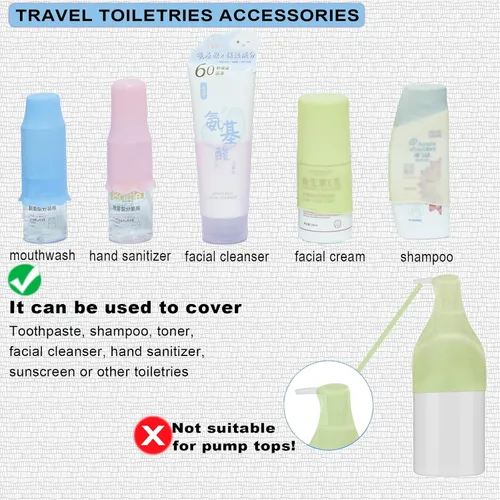 Miniatura 2 de Fundas de silicona para botellas de viaje, fundas transparentes para botellas de artículos de tocador, artículos esenciales de viaje