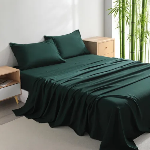Miniatura 14 de Juego de sábanas de 3 piezas, sábanas para cama de tamaño individual, rayón derivado del bambú, ropa de cama refrescante y transpirable