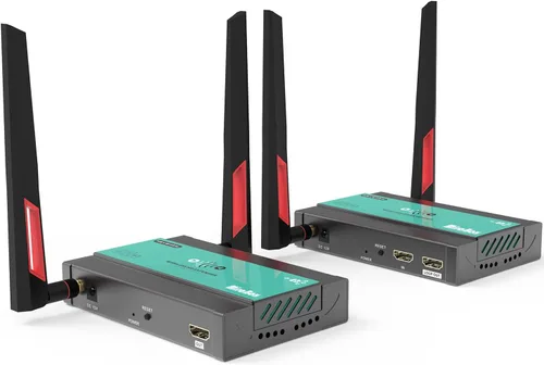 Mirabox Transmisor HDMI inalámbrico y extensor de receptor 1x4-656.2 ft (656 pies) 5.8GHz 1080P @60Hz Kit de extensor de audio y video con bucle IR