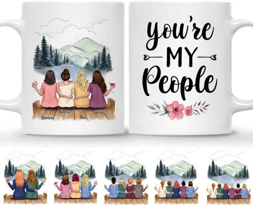 Miniatura 14 de Gossby Taza de café personalizada para hermana, regalo personalizado para hermana con diseño, nombre, perfecta para cumpleaños, Navidad, regalos