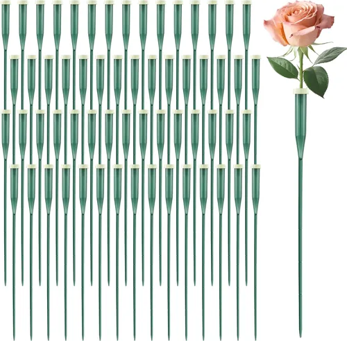 Miniatura 9 de Tessco for you 90 tubos de agua florales de 6 pulgadas, suministros de flores de plástico para flores frescas con tapa de goma para arreglos