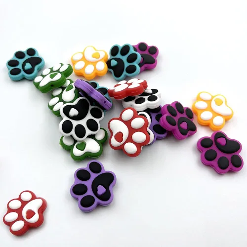 Miniatura 6 de 20 cuentas de pata de perro de colores mixtos, cuentas focales para bolígrafos, topes de aguja de tejer, cuentas espaciadoras sueltas para hacer