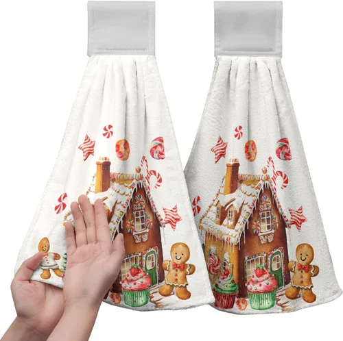 Miniatura 38 de America Stars - Juego de 2 toallas de cocina azules con lazo para colgar, patrióticas para colgar el 4 de julio, juego de 2 toallas de mano