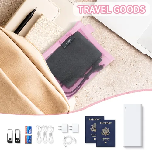 Miniatura 6 de Toplive Juego de 3 estuches para lápices, bolsa transparente para lápices de examen, bolsa de malla de nailon con cremallera para bolígrafos, bolsa