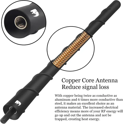 Miniatura 3 de ONE250 Antena de núcleo de cobre flexible en espiral de 8 pulgadas, compatible con todos los camiones Dodge RAM