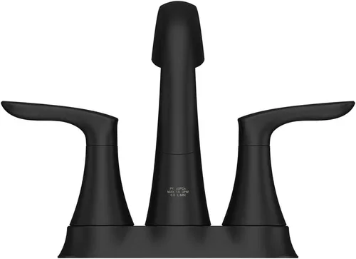 Miniatura 6 de Pfister Weller LG48WRPB - Grifo para lavabo de baño, centro de 4 pulgadas, 2 asas, 3 agujeros, acabado negro mate, LG48WRPB Mate negro