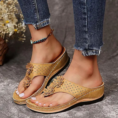 Miniatura 13 de Sandalias ortopédicas con soporte de arco para mujer, sandalias de cuña para mujer, sandalias para caminar, cómodas sandalias de plataforma