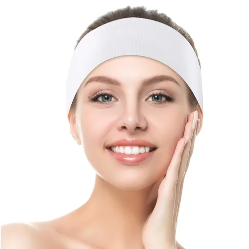 Miniatura 6 de WILLBOND 90 diademas faciales desechables para spa, no tejidas, banda elástica antideslizante para el cabello con suave y conveniente para mujeres
