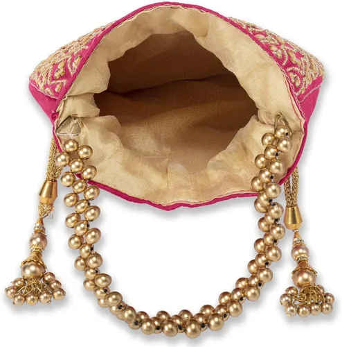 Miniatura 9 de Aheli Potli Monederos para mujer, hecho a mano, bolso de noche, elegante pulsera de moda nupcial