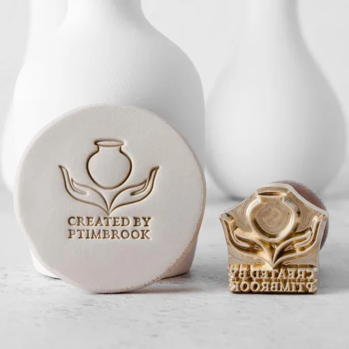 Miniatura 7 de STAMTECH Sello de cerámica personalizado para arcilla, logotipo personalizado y sello de carta, herramienta de impresión creativa para cerámica