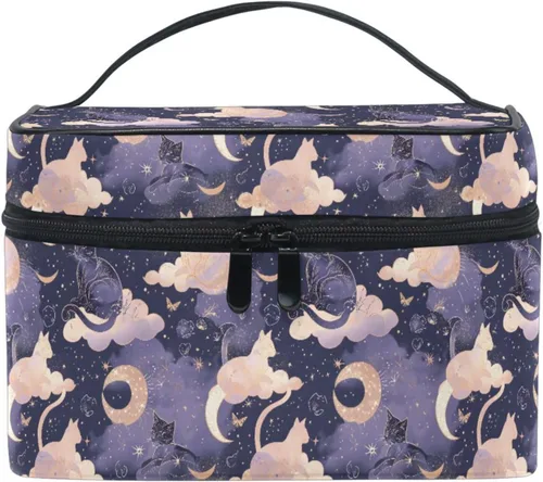 Miniatura 20 de Bolsa de Maquillaje, Estuche de Maquillaje Organizador de Viaje con Diseño de Calavera y Flores, Estuche de Cosméticos, Bolsas de Aseo para Niñas