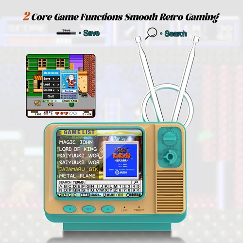 Miniatura 3 de Consola de Juegos Portátil Retro - GV300S 42 JALECO+168 Juegos Clásicos Estilo Mini TV con Pantalla IPS de 3.0 Pulgadas, Función de Guardado, Admite