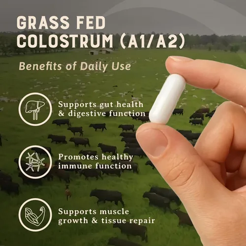 Miniatura 3 de HEART & SOIL Suplemento de calostro 100% alimentado con pasto y acabado de ganado regenerativo para la salud intestinal, muscular e inmunológica