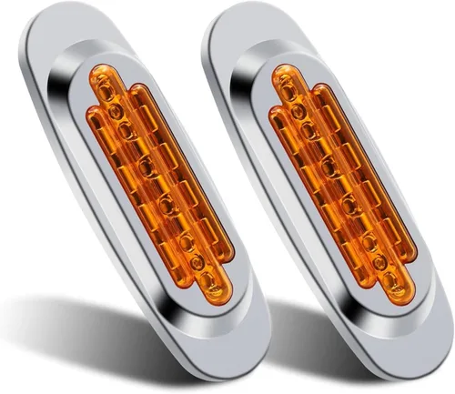 Marcador lateral ovalado para remolque, 2 unidades, 16 diodos de haz alto/bajo, luz LED para remolque, luz LED para respaldo, camión, camioneta,