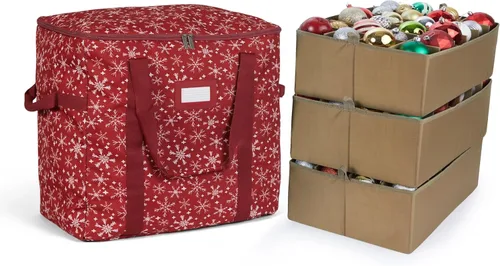 Miniatura 82 de Covermates Keepsakes Bolsa de almacenamiento ajustable para adornos, poliéster resistente, separadores acolchados y bandejas FlexGrid, organizador