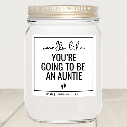 Miniatura 5 de You Nique Designs - Vela de embarazo para tía, hermana, tía de 8 onzas, regalo de revelación de embarazo para tía, huele a tu tía, regalos para tía