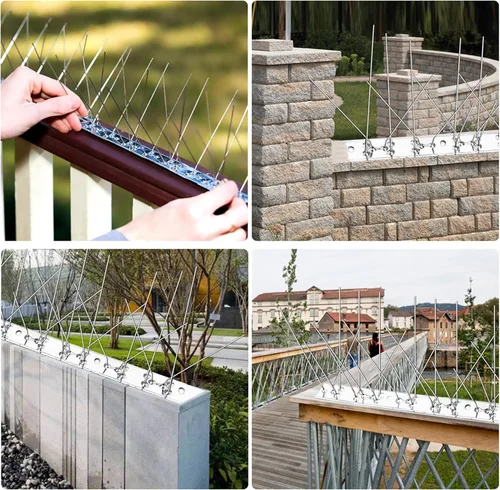 Miniatura 6 de REMIAWY - Púas para palomas y pájaros pequeños, púas disuasorias para exteriores para mantener alejadas a las ardillas y gatos, alambre de acero