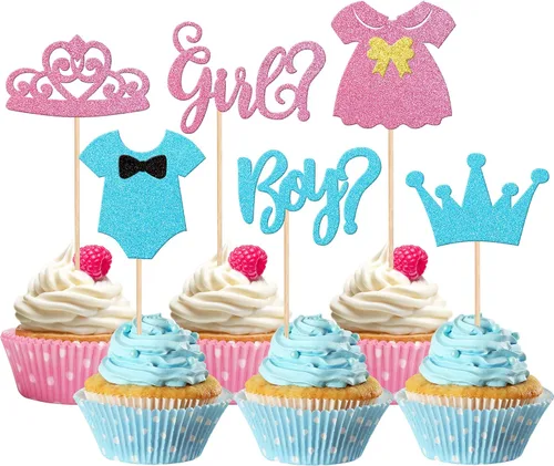 Miniatura 10 de 40 PIEZAS Oh Baby Cupcake Toppers Cisne Chupete Mameluco Carrito de Bebé Oso Niña Cupcake Picks Es un Niño Decoraciones de Baby Shower para Niños