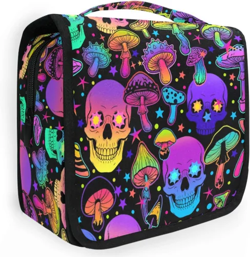 Miniatura 15 de MNSRUU Hanging Toiletry Bag Bats Satellites Skulls and Trees Travel Makeup bag for Toiletries Portable Travel Toiletry Organizer Cosmetic Bags with