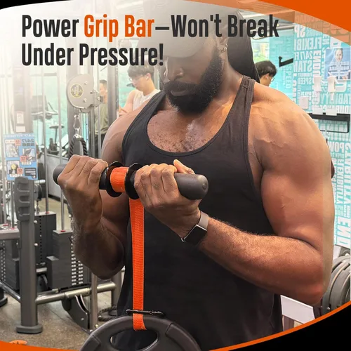 Miniatura 5 de FitBeast Fortalecedor de antebrazo y ejercitador de antebrazo, rodillo de muñeca con mango más grueso, entrenador de fuerza de antebrazo con correa