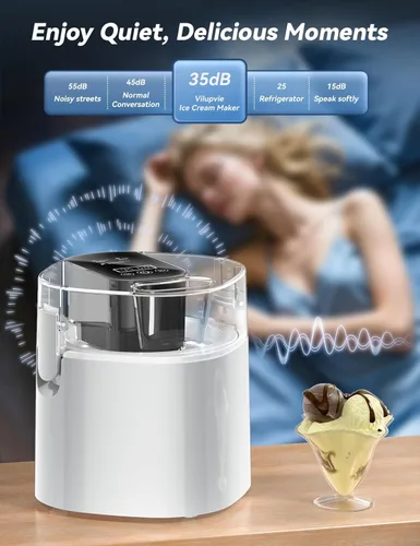 Miniatura 3 de Máquina de helados, máquina de helado de 1.5 cuartos de galón y máquina de yogur congelado, cuenco de congelador aislado de 1.5 cuartos de galón