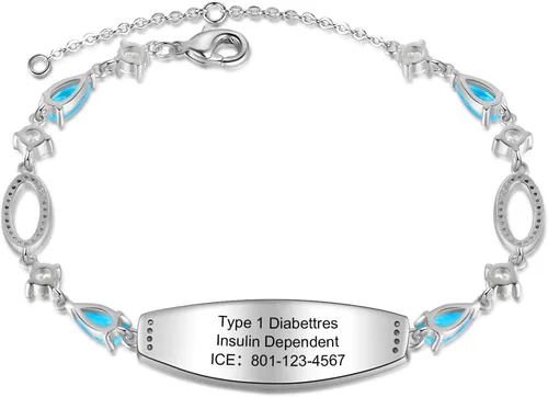 Miniatura 62 de OPALSTOCK Pulseras médicas personalizadas de silicona ajustable para identificación de emergencias, grabado gratuito, 9 pulgadas, resistente al