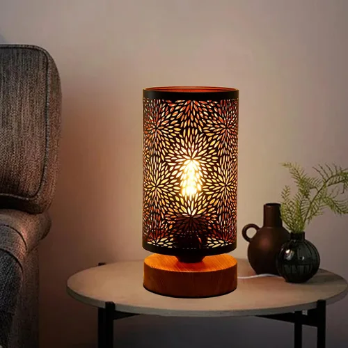 Miniatura 8 de Pequeñas lámparas de mesa industriales regulables, lámparas de noche para mesita de noche, lámpara de escritorio lateral de mesa auxiliar