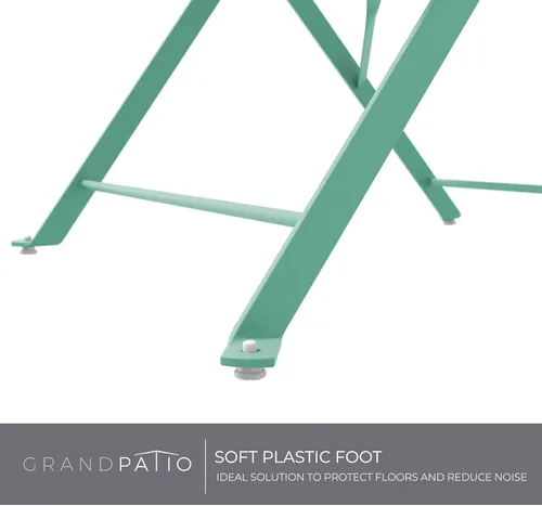 Miniatura 6 de Grand patio Juego de muebles plegables de 3 piezas para exteriores con marco de acero de primera calidad, diseño portátil para bistró y balcón Verde