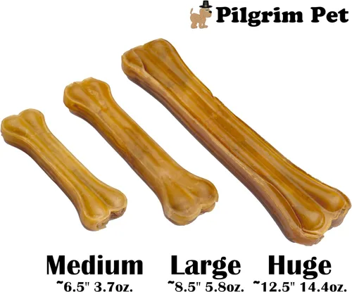 Miniatura 3 de Dog Bones - Paquete de 5 huesos de cuero crudo comprimido natural para masticadores agresivos, cero sabores, conservantes, golosinas seguras