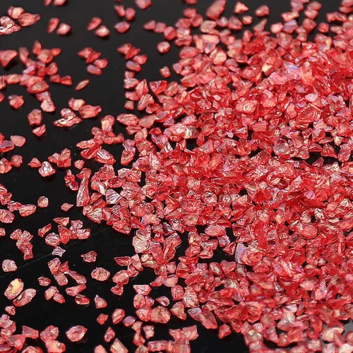 Miniatura 19 de Chips de vidrio triturado irregulares, 3.53 onzas de piedras metálicas gruesas con purpurina para arte de uñas, relleno de molde de resina