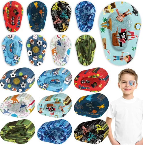 Toulite 90 parches adhesivos para los ojos para niños, sin látex, desechables, lindos vendajes adhesivos para ambliopía, bloqueo de luz, ojos
