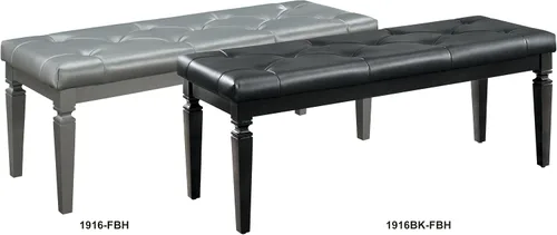 Miniatura 4 de Homelegance Allura - Banco moderno de estribo de cristal, vinilo bifundido negro