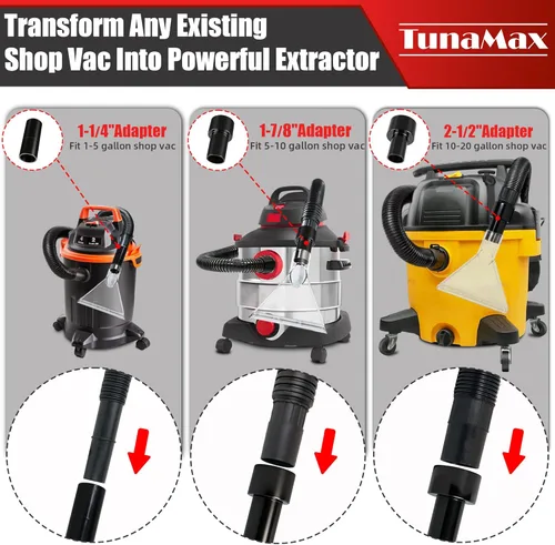Miniatura 2 de TunaMax Funciona universal con todos los accesorios extractores de aspiradoras de tienda con 1-1/4 pulgadas y 1-7/8 pulgadas y 2-1/2 pulgadas, tres