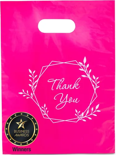 Miniatura 25 de Choice Marts - 100 bolsas de 1.5 mil de grosor, 9 x 12 pulgadas, bolsas de agradecimiento con asas extra brillantes, perfectas para mercancía