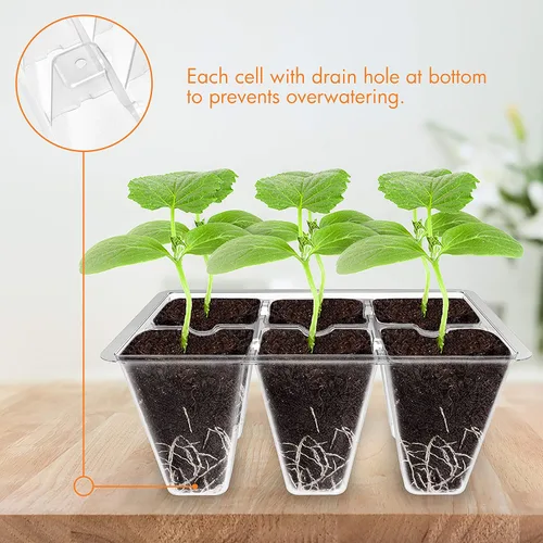 Miniatura 4 de Gardzen Paquete de 3 Bandejas Iniciadoras de Semillas Kit de Germinación, Kit Iniciador de Semillas con Cúpula de Humedad Ajustable, Kit de Cultivo