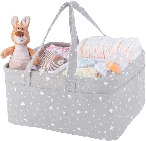 Miniatura 9 de Organizador de Pañales Rosa para Bebé Niña - Cesta Organizadora de Pañales Portátil Grande para Mesa de Cambio - Organizador de Pañales - Bolsa Tote