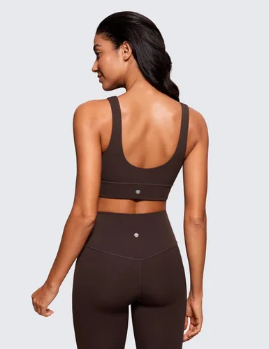 Miniatura 84 de CRZ YOGA Butterluxe - Brasier deportivo con espalda en U para mujer, cuello redondo, acolchado, de bajo impacto, para yoga, entrenamiento