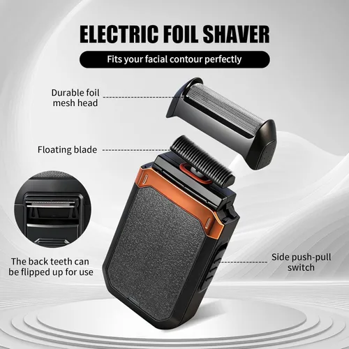 Miniatura 10 de Juego de cortapelos profesional, cortapelos para hombres, recortador de patillas en forma de T, afeitadora eléctrica, kit de salón de belleza
